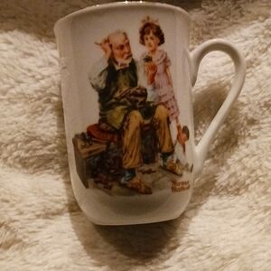 Norman Rockwell White Ceramic Mug
